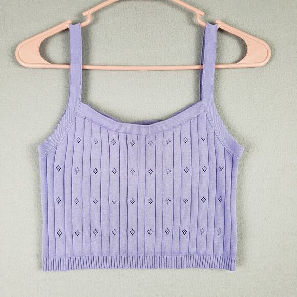 No brand Tops - Pointelle Knit Sweater Tank Top Pastel Lilac Purple Soft Girl Coquette Size S